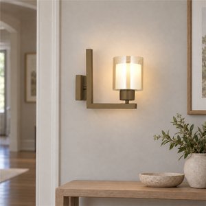 Tisse Eskitme Boyalı Çift Camlı Duvar Lambası Yatak Odası-yatak Başı-banyo İçin Modern Aplik