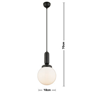 Arlo Tekli Siyah Modern Sarkıt Top Avize Mutfak Salon Sarkıt Avize