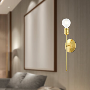 Colar Tekli Gold Duvar Lambası Yatak Odası-yatak Başı-banyo İçin Modern Aplik