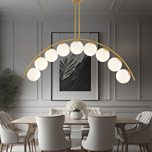 Fralde 9 Lu Gold Modern Mutfak Cafe Restoran Için Uygun Retro Salon Avize Dokuzlu