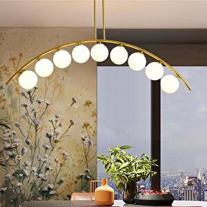 Fralde 9 Lu Gold Modern Mutfak Cafe Restoran Için Uygun Retro Salon Avize Dokuzlu