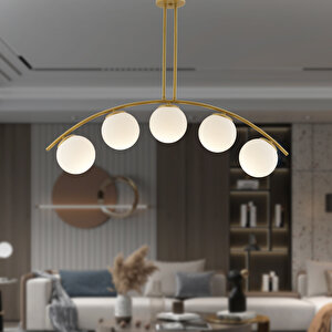 Fralde 5 Li Gold Modern Mutfak Cafe Restoran Için Uygun Retro Salon Avize Beşli