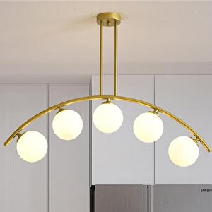 Fralde 5 Li Gold Modern Mutfak Cafe Restoran Için Uygun Retro Salon Avize Beşli