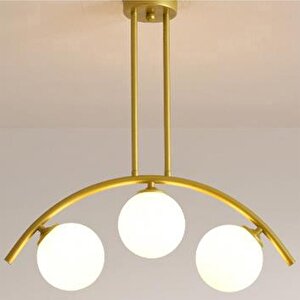 Fralde 3 Lü Gold Modern Mutfak Cafe Restoran Için Uygun Retro Salon Avize Üçlü