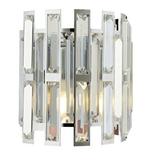 Gallıano Krom Kaplamalı Kristal Taşlı Duvar Lambası Yatak Odası-yatak Başı-salon Için Aplik