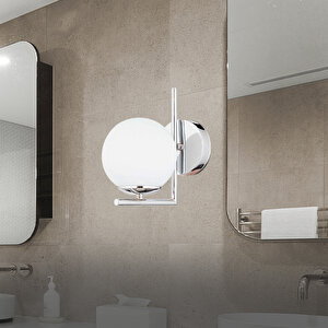 Sara Krom Kaplama Duvar Lambası Yatak Odası-yatak Başı-banyo İçin Modern Aplik