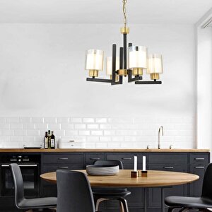 Tisse 4 Lü Eskitme Siyah Modern Yatak Odası Mutfak Oturma Odası Salon Avize