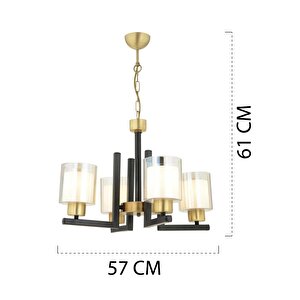 Tisse 4 Lü Eskitme Siyah Modern Yatak Odası Mutfak Oturma Odası Salon Avize