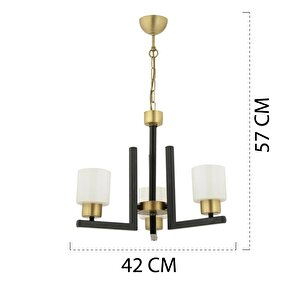 Torqu 3 Lü Siyah Eskitme Modern Yatak Odası Mutfak Oturma Odası Salon Avize