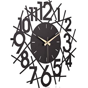 Muyi̇ka Lineal Yeni Koleksiyon Dekoratif Metal Siyah Duvar Saati 41x41cm Mds-41