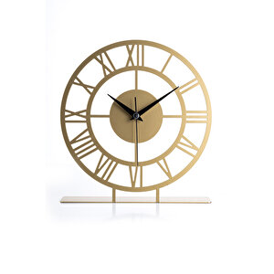 Romental Gold Eskitme Metal Masa Üstü Saati 25x23 Cm Myk1313