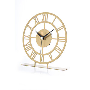 Romental Gold Eskitme Metal Masa Üstü Saati 25x23 Cm Myk1313