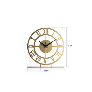 Muyika Romental Gold Eskitme Metal Masa Üstü Saati 25x23 Cm Myk1313