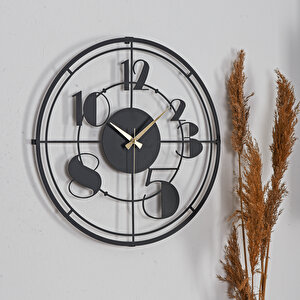 Netro Siyah 41 Cm Metal Duvar Saati 41x41 Cm