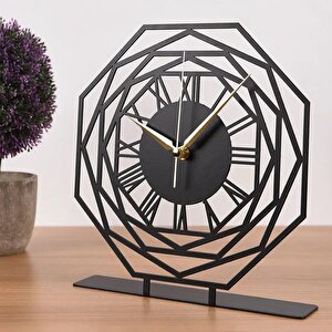 Repido Siyah Metal Masa Üstü Saati 25x23 Cm  Myk1395