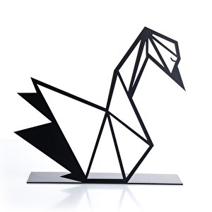 Metal Masa Üstü Biblo Kuğu 20x15 Cm Myk1354
