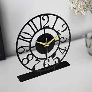 Bonni Metal Siyah Masa Üstü Saati 25x23 Cm Myk1306