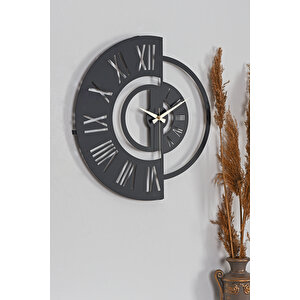 Ruota Metal Siyah Duvar Saati 50x50 Cm Myk1199