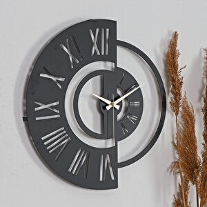 Ruota Metal Siyah Duvar Saati 50x50 Cm Myk1199