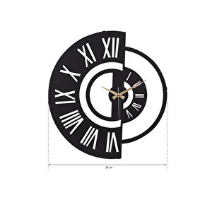Ruota Metal Siyah Duvar Saati 50x50 Cm Myk1199