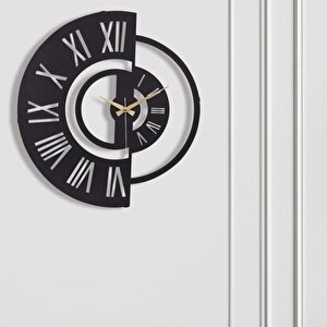 Ruota Metal Siyah Duvar Saati 50x50 Cm Myk1199