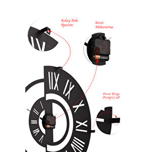 Muyika Ruota Metal Siyah Duvar Saati 50x50 Cm Myk1199