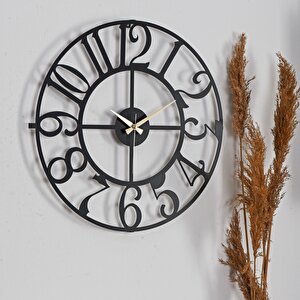 Bonni Metal Siyah Duvar Saati 50x50 Cm Myk1212