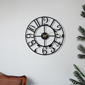 Bonni Metal Siyah Duvar Saati 50x50 Cm Myk1212
