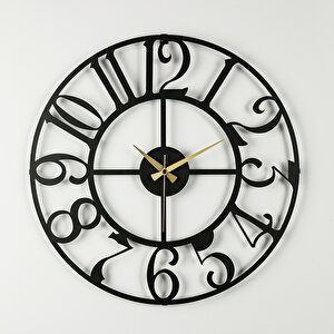 Bonni Metal Siyah Duvar Saati 50x50 Cm Myk1212