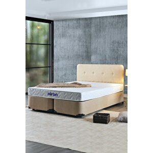 Luna Baza Başlık Yatak Takımı - 150x200 Cm Çift Kişilik Ortopedik Yatak Seti Sağlamlaştırılmış Baza