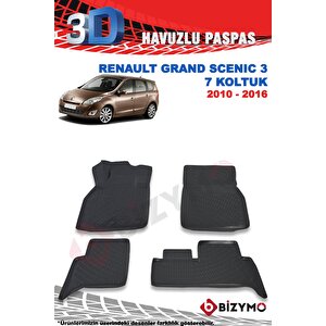 Renault Grand Scenic 3 7 Koltuk 2010-2016 3d Paspas Takımı Bizymo