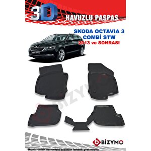 Skoda Octavia Combi Stw 2013+ 3d Havuzlu Paspas Takımı Bizymo