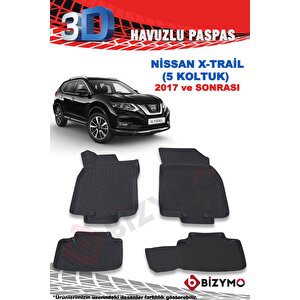 Nissan X-trail 5 Koltuk 2017 Ve Sonrası 3d Paspas Takımı Bizymo
