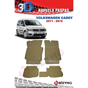 Volkswagen Caddy 2011-2015 Bej 3d Havuzlu Paspas Bizymo