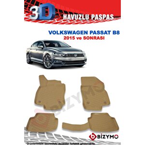 Volkswagen Passat B8 2015 Ve Sonrası 3d Bej Paspas Takımı Bizymo