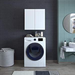 Çok Amaçlı Çamaşır Makinesi Üst Banyo Dolabı Beyaz Cu1