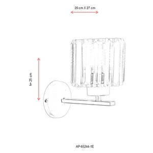 Aralık Aplik E27 12w 20x27cm Metal Eskitme Dorbien-ap-65244-1e