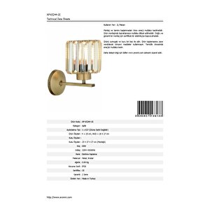 Aralık Aplik E27 12w 20x27cm Metal Eskitme Dorbien-ap-65244-1e