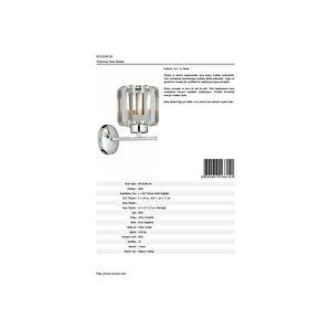 Aralık Aplik E27 12w 20x27cm Metal Krom Dorbien-ap-65244-1k