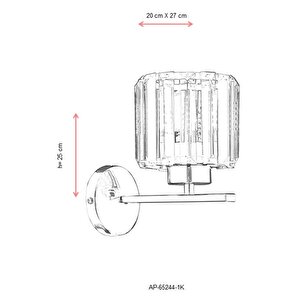 Aralık Aplik E27 12w 20x27cm Metal Krom Dorbien-ap-65244-1k