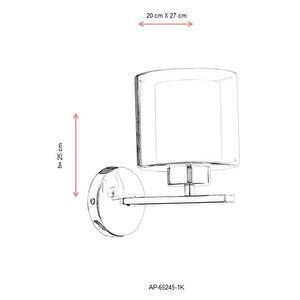 Oval Aplik E27 12w 20x27cm Metal Krom Dorbien-ap-65245-1k