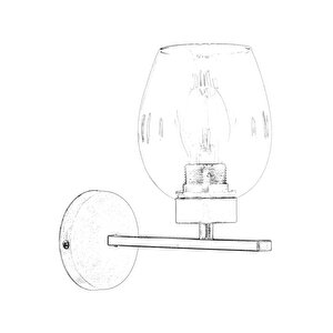 Amber Aplik E27 12w 20x27cm Metal Eskitme Dorbien-ap-65246-1e