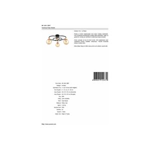 Kayık Modern Avize E27 36w 60cm Metal Siyah Avonni-ar-1661-3bsy