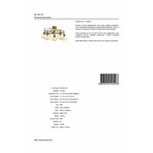 Kayık Modern Avize E27 60w 60cm Metal Eskitme Avonni-ar-1661-5e