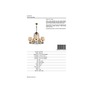 Dorinda Modern Avize E27 60w 65cm Metal Eskitme Avonni-av-1597-5es