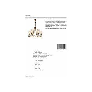 Dorinda Modern Avize E27 72w 62cm Metal Eskitme Avonni-av-1597-6e