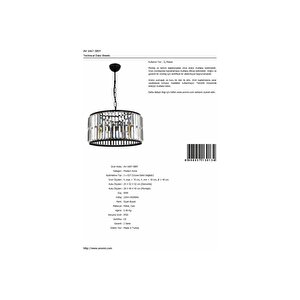 Arthur Modern Avize E27 36w 40cm Metal Siyah Avonni-av-1667-3bsy