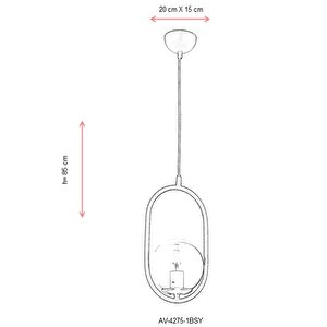 Catch Modern Avize E27 12w 16cm Metal Siyah Avonni-av-4275-1bsy