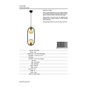 Catch Modern Avize E27 24w 16cm Metal Siyah Avonni-av-4275-2bsy