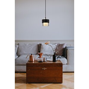 Cabin Modern Avize E27 12w 15cm Metal Siyah Avonni-av-4288-1bsy